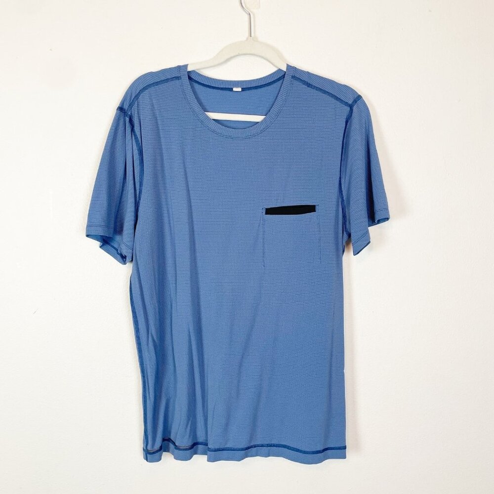 Lululemon Men's Blue R.A.D. Run All Day Short Sleeve Running‎ Athletic Shirt